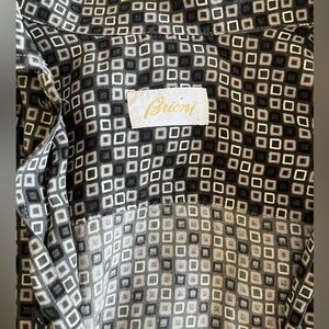 Brioni Monochrome Geometric Men's Shirt